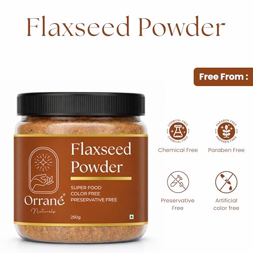 Image of Orrane Flaxseed Powder 250g Finely Ground Alsi Beej Powder for Smoothies, Baking and Cooking | Rich Omega 3 High Fibre Superfood | Supports Heart Health, Digestion & Weight Management