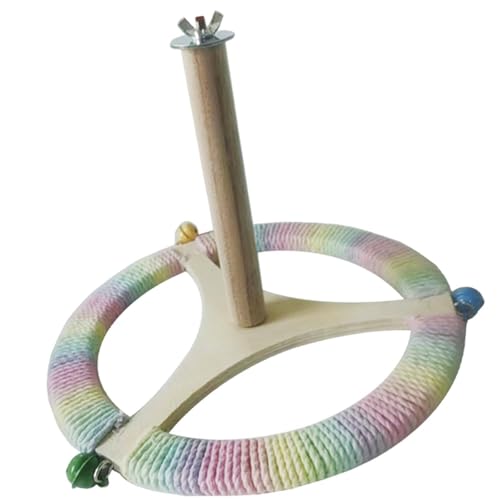 Generic 鳥 木製止まり木 鳥かごアクセサリー プレイジムスタンド インタラクト オウム 木製スタンド オカメインコ用 オウム回転スタンド コンゴウインコ, Style B