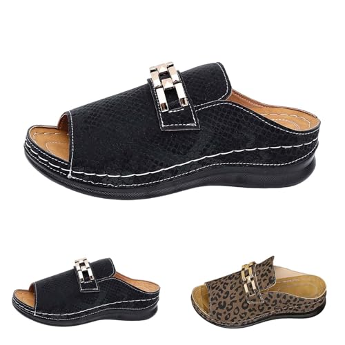 Generisch Sandalias de verano para mujer, sandalias con plantilla, sandalias para caminar con soporte de arco, sandalias ortopédicas, chanclas de baño, sandalias planas para casa, zapatos de playa