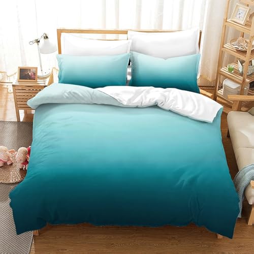 Housse de couette bleu dégradé 135x200 microfibre lit simple - 3