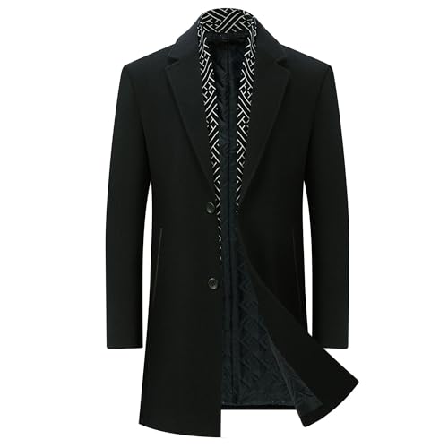 Manteau Coupe-Vent Hiver Homme Veste en Laine Isolante et Thermorégulatrice Coupe Slim Affaires