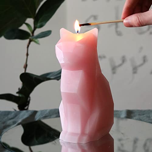 Pyropet Cat Candle - Light Pink - Cat Candle With An Aluminum Skeleton Inside - 25 Hour Burn Time - 7” Tall - Unique Gift For Cat Lovers, Halloween Decor, Christmas Gifts, Mom, Wife, Girlfriend Gifts #TOP7