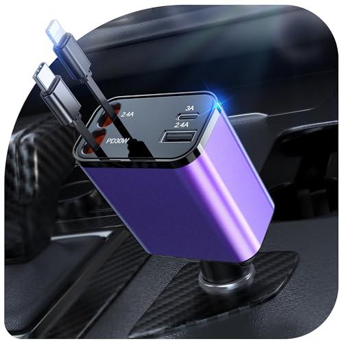 69W i[ԍڏ[d 4C1 ԍڏ[d 2tB[g̊i[P[u2{USB C+USB Aԍڏ[dubNL[ut iPhone 15 16 17 Pro Max PlusAGalaxyAPixelɑΉ (p[v)