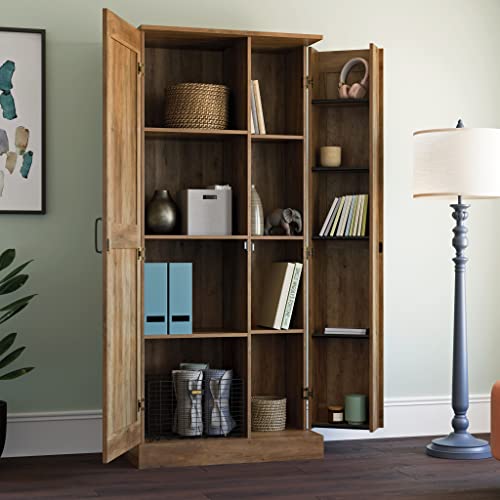 Image of Sauder Miscellaneous Storage 2-Door Swing Out Storage Cabinet /Pantry Cabinet, Rural Pine Finish