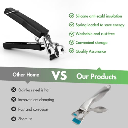 Konesky Anti Scald Bowl Holder Clip,Multi-Purpose Anti-Scalding Clip,Hot Bowl Clip with Silicone Handle,Anti-Hot Gripper Scald Bowl Holder Clip for Microwave Kitchen Cooking Tool - Image 3