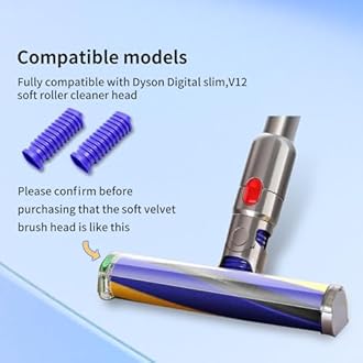 2 Pack Vacuum Lower Duct Hose Kit Compatible with Dyson V12 Soft Roller Cleaner Head,Vacuum Attachment Replacement Parts for Home Cleaning, 1 Set Screwdrivers, 1 Clean Brush