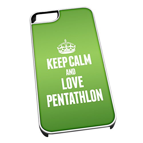 Bianco cover per iPhone 5/5S 1845 verde Keep Calm