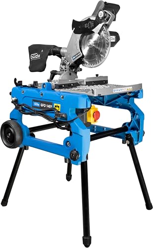 Güde 55174 GFO 1401 Scie à onglet de table (1400 W, diamètre de la lame de scie 216 mm, lame de scie en carbure de tungstène, table pivotante)