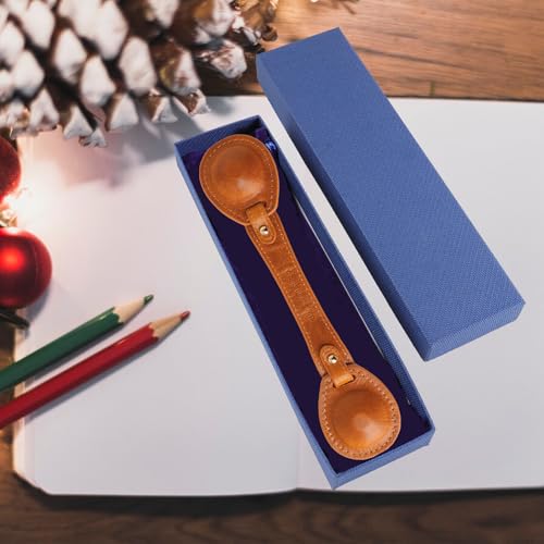 Image of Leather Weighted Book Page Holder for Women Men, Book Weight Page Holder for Book Lovers, Book Accessories Gift for Reading Lovers (Brown)
