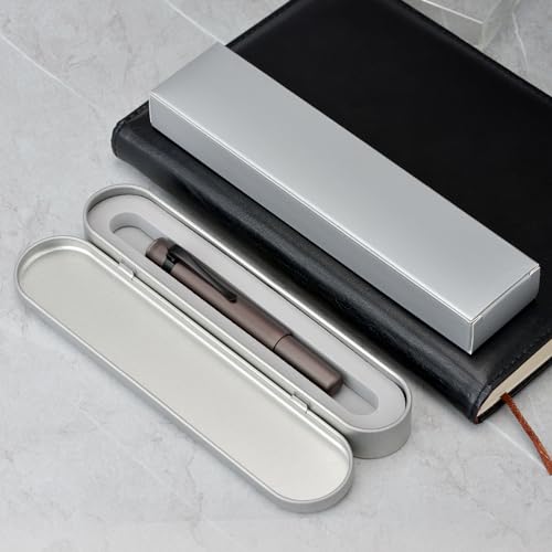 Image of Hongdian M2 Black Forest Mini Fountain Pen, Long Blade Nib & Sleek Shape Aluminium Short Pocket Travel Pen (Caramel Brown)