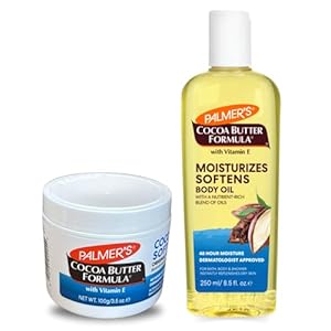 Palmer’s Cocoa Butter Set – Cocoa Butter Tub 100g & Body Oil 250ml – Nourishing Skin Care Duo for Deep Hydration – Ideal for Dry and Sensitive Skin – Palmer’s Cocoa Butter Moisturiser with Vitamin E