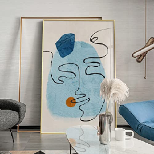 Toile visage abstrait ligne grand format impression haute définition