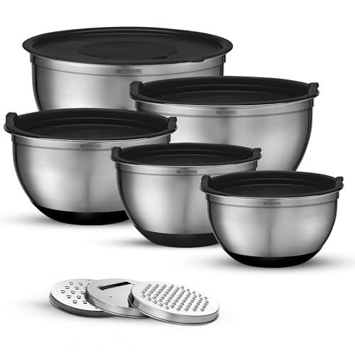 Belwares Mixing Bowls with Airtight Lids - 8PCS Stainless St...