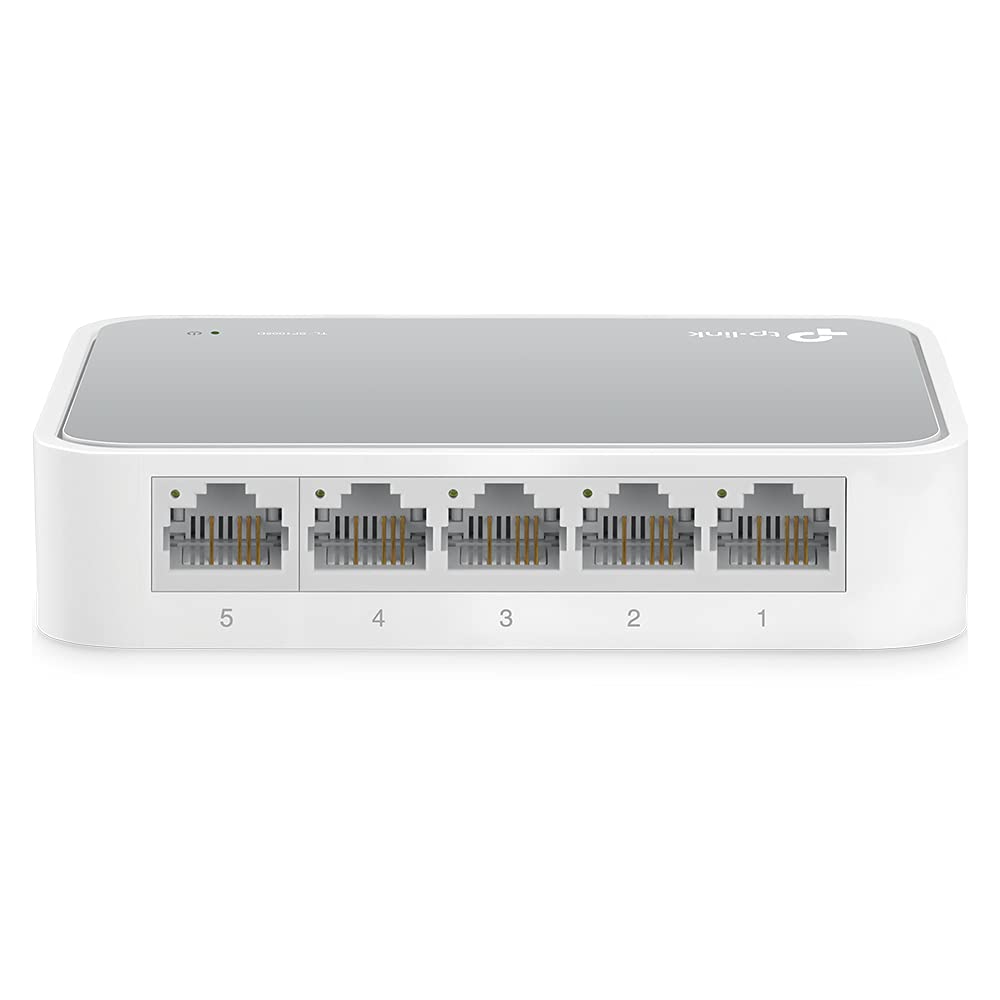 TP-Link TL-PA4010 Kit Powerline, AV600 Mbps Su Powerline, 1 Porta Ethernet, Plug And Play, Bianco & TL-SF1005D Switch Desktop, 5 Porte RJ45 10/100 Mbps, Plug & Play