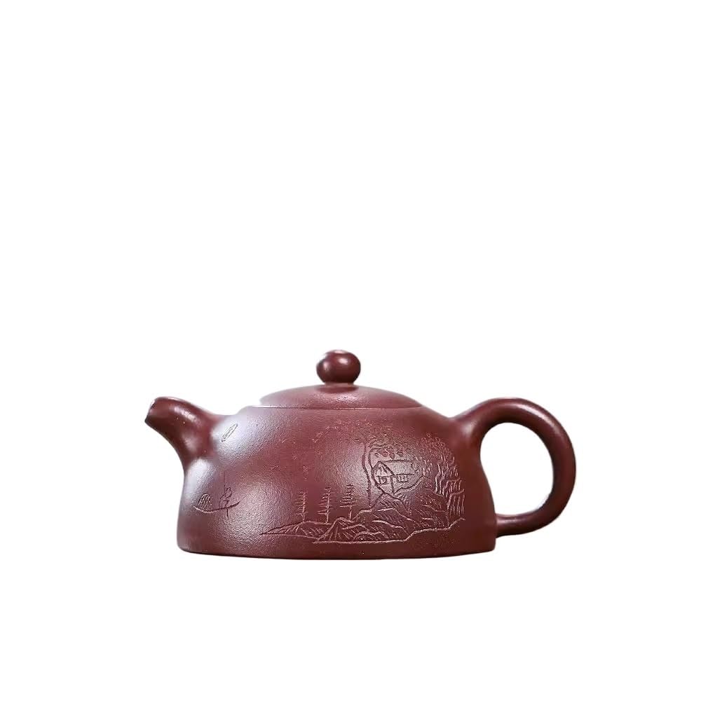 Czajnik do herbaty 230 ml vintage fioletowy gliniany czajniczek ręcznie robiony garnek surowa ruda błoto czajnik do namaczania herbaty z filtrem chiński zestaw Zisha do herbaty, mleka, kawy, biura