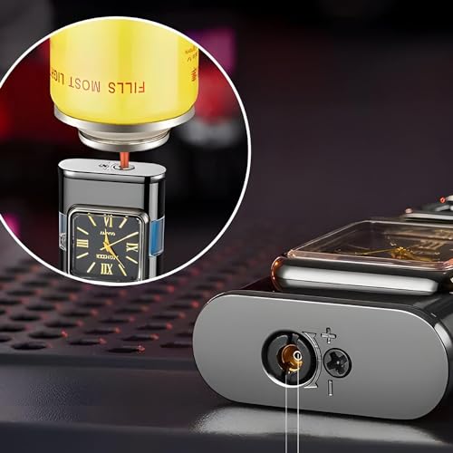 Encendedor Vintage Reloj Jet Flame Recargable miniatura 5