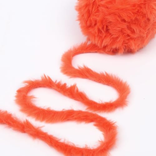 Image of NICEEC 6 Skeins Soft Faux Fur Yarn 210yds /10.6oz- S46#Tangerine | Crochet & Knit, DIY Project Starter Kit,Handbag,Sun Hat,Shoes, Shopper Bag