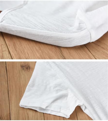 Mens Cotton T Shirt Summer V Neck Tee Short Sleeve Soft Breathable Slim Casual Top4