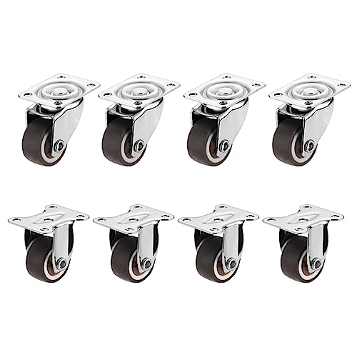Roulettes de meubles roues caoutchouc roulette pivotante argent pour chariot chaise