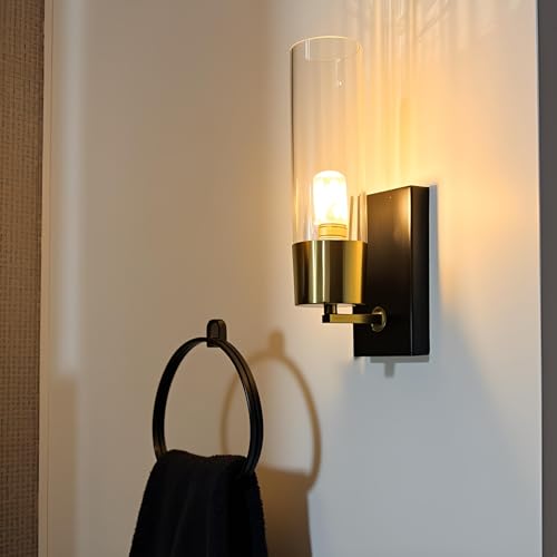 Image of Avior Wall Lamps for Bedroom, Living Room, Restaurant Decoration Wall Light, Cafe Lamps and Wall Lights for Gallery (Black and Clear Glass)