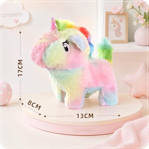 Image of GITGRNTH Walking Talking Unicorn Toy for Kids with Voice Repeat & Sound Control, Jumping, Soft Plush Rainbow Unicorn with Music, Lights & Movement, Battery Operated Interactive Toy for Boys & Girls