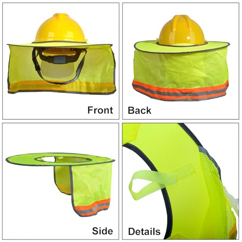 Protector solar para casco de construcción con tira reflectante y visera 3