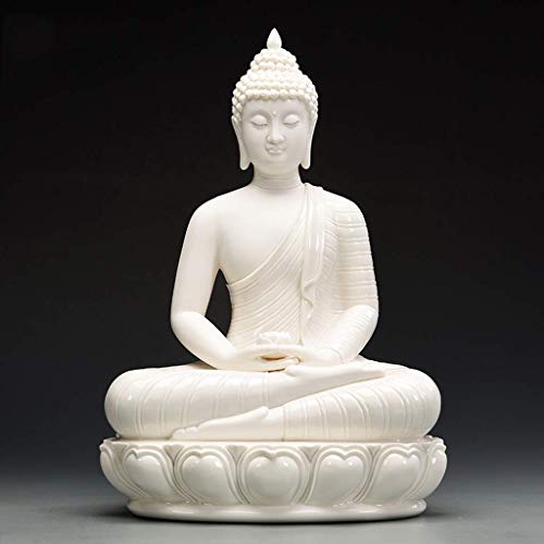 陶器製 釈迦 如来 像 お釈迦様 仏像 釈迦如来 仏像 置物 仏壇仏像 祈る 厄除け(高さ30cm×巾23cm)(Color:01)