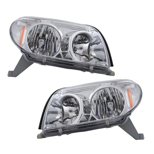 Image of TRQ 2 Piece Headlight Assembly Set Driver & Passenger Side Compatible with 2003-2005 Toyota 4Runner TO2502142 TO2502146 TO2503146