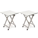 SUNNYFEEL Mesa de camping plegable – Mesa de picnic portátil de aluminio ligero, mesas