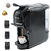 BEHOME Macchina Caffè Espresso per Cialde, Nespresso e Dolce Gusto, 3 Adattatori compatibili per ogni Caffè, Caffè Espresso pronto in pochi secondi