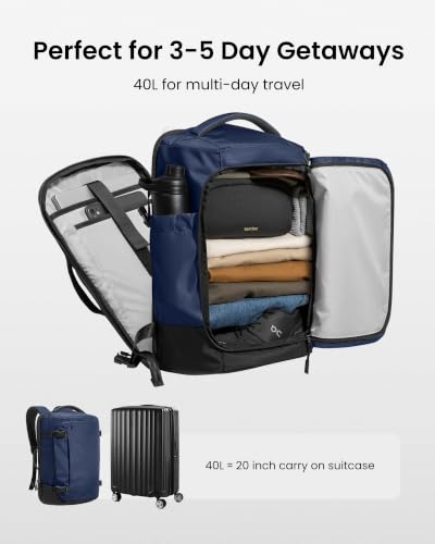 Image of tomtoc Travel Backpack 40L, TSA Carry On Bag Flight Approved, PFAS Free