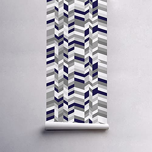 Papier peint géométrique chevron pour masquer les imperfections du mur - 5