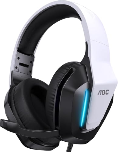 Image of AOC Wired Gaming Headset, Headphones for Xbox Series PS5 PC Switch, White