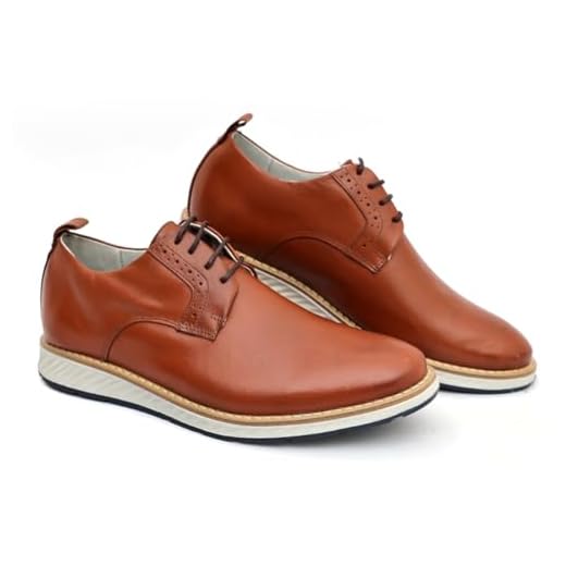 Sapato Masculino Oxford Derby Elite 100% Couro Premium, Marrom, 39