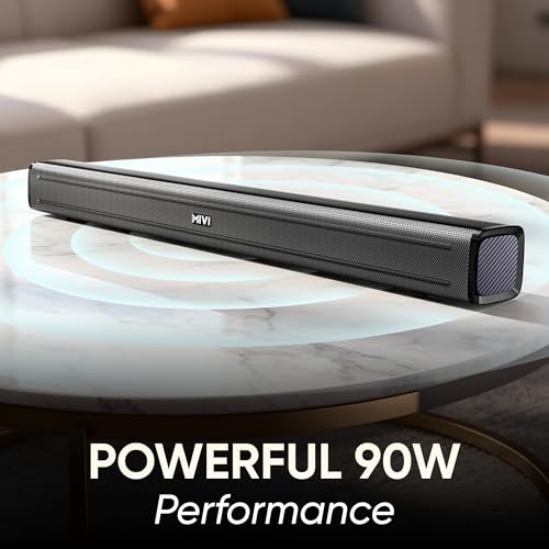 Image of Mivi Nex 90 Wireless Bluetooth Soundbar[New Launch], 90W Soundbar, 2.2 Channel, Nex PowerStage Technology, Bluetooth v5.1, Signature Sound, Deep Bass, AUX USB Coaxial Inputs