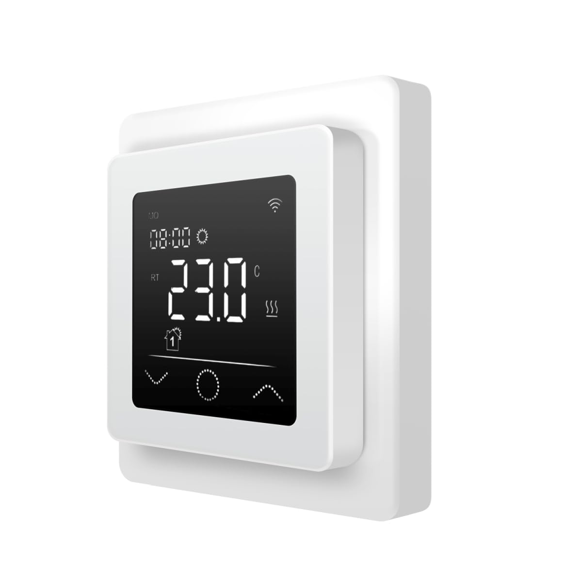 Elektrische Fußbodenheizung HoWaTech Lux Folienheizung für Renovierung Laminat Parkett Vinyl Komplett Set Heizfolie 80 W/m² inkl. Thermostat Touch weiß, Folienlänge & Fläche:2.5m / 1.25m²