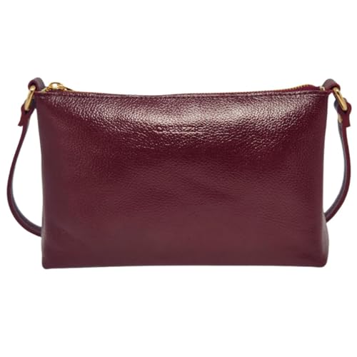 Bolsa Feminina Couro Legítimo Transversal Elegante Versátil (Marsala)