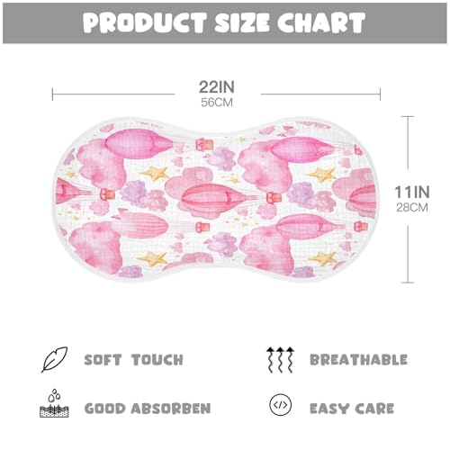Hot Air Balloons Muslin Baby Burp Cloths, 22x11 Inch Soft Absorbent Cotton Burping Rags Baby Washcloths for Newborn Boys Girls, 1 Pack2