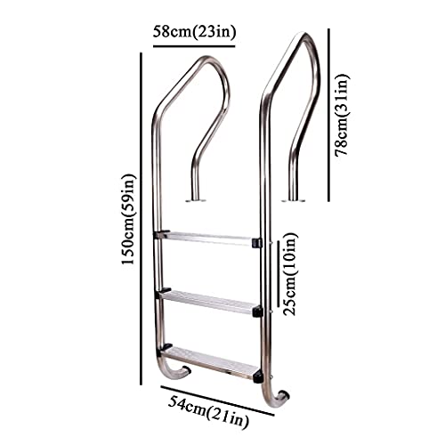 Escalera para piscina acero inoxidable 3 peldaños antideslizante miniatura 5