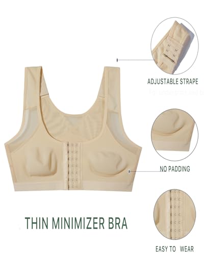 Wireless Front Closure Bras for Women Posture Corrector Bra Back Support Full Back Coverage Smoothing Bra4