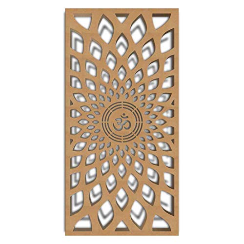 Image of NISH! Radha Krishna MDF Jali Deco Panel for Pooja Room Partition, Screen, Divider, Door #718 - MDF 12mm Thick, 4ft x 8ft, Custom - Both Sides Color