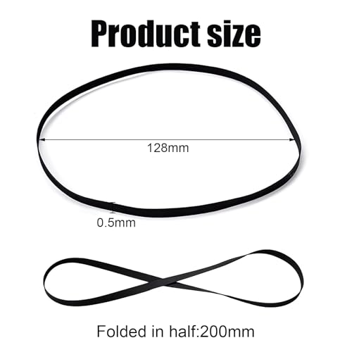 DHWEKU 2 pcs schwarzen 200 mm Plattenspieler Antriebsriemen, Ersatzgürtel aus Gummi für Recorder- und Plattenspieler-Teile, für Plattenspieler, geeignet für Arten von Plattenspielern mit Riemenantrieb