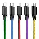 SCHITEC Micro USB ケーブル 【5本セット 2m】 急速充電 高速データ転送 2.4A 断線防止 Xperia Fujitsu Arrows Galaxy などAndroidスマホ対応 マイクロusbケーブル (多色)