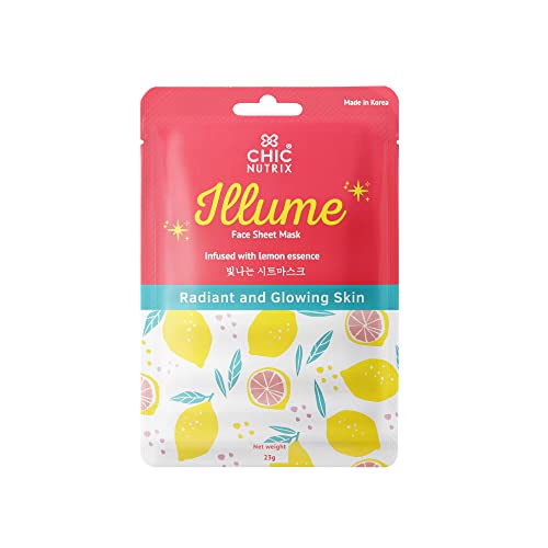 Image of Chicnutrix - Collagen & Vitamin C Korean Sheet Mask | Instant Brightening & Glow | With Niacinamide & Hyaluronic Acid | All Skin Types | 25g
