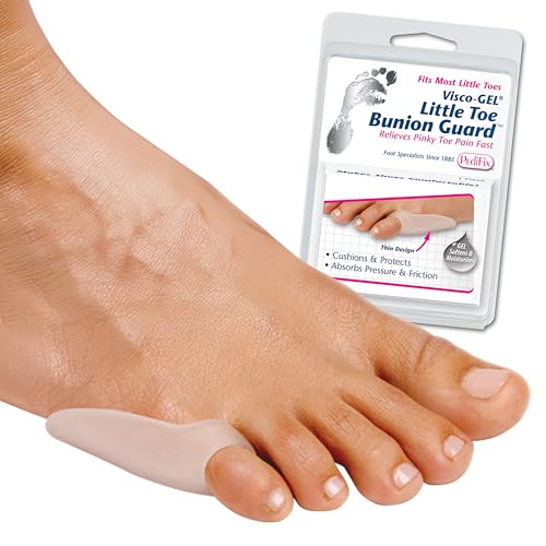 Image of PediFix Visco-Gel Bunion Guard for Little Toe Protection | Soft Visco-GEL cushions tailor's bunions, reducing pressure and friction on the little-toe joint. Fits either foot.