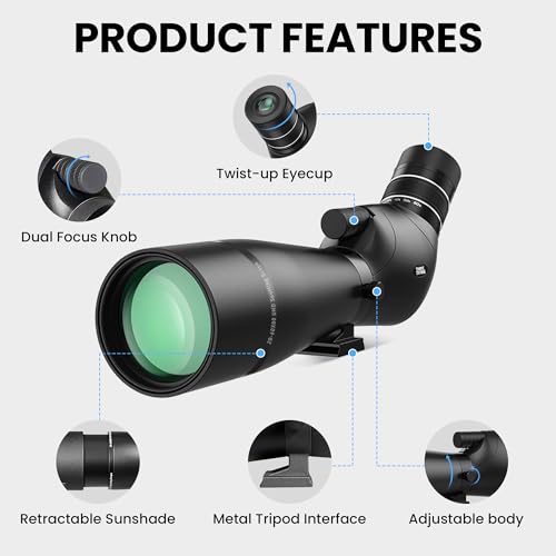 Image of Spotting Scope HD Optics 20-60x80 for Target Shooting