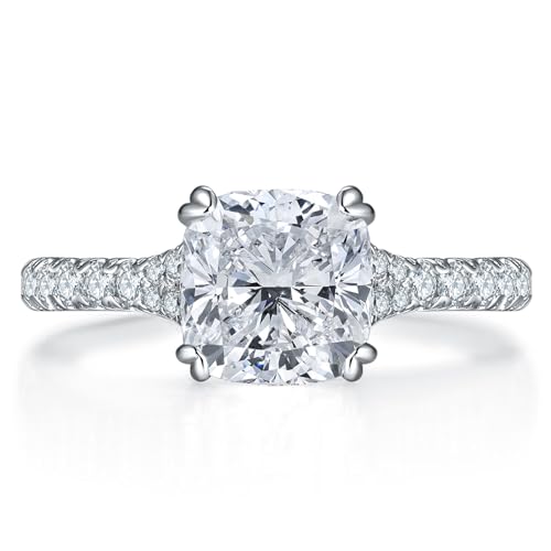 Bo.Dream Cubic Zirconia Engagement Rings for Women 2ct Cushion Cu...