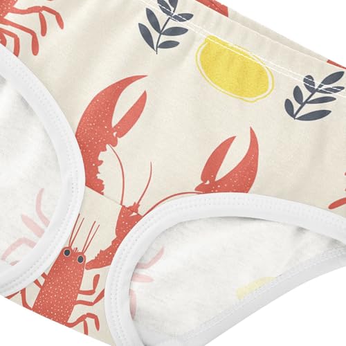 Wusikd Red Lobster Girls' Underwear Cotton Lemon Girls Briefs Soft Toddler Underwear 2T4