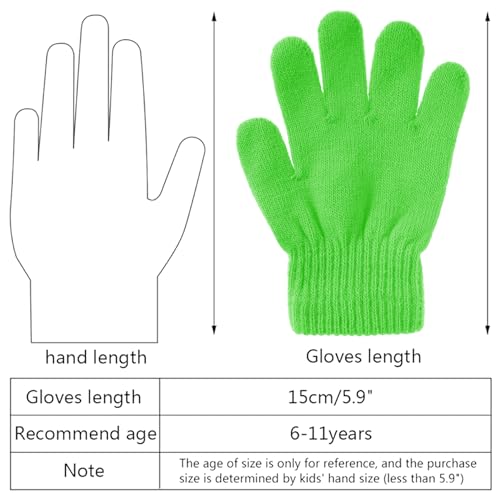 jiebor 12 Pairs Kids Warm Gloves Winter Gloves Knit Gloves for Boys Girls Children Kids2