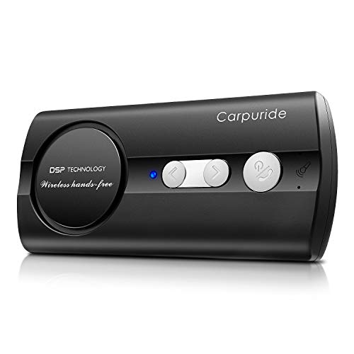 Handsfree Bluetooth Car Kit AUTO Power ON Visor with Motion Sensor, in-Car Speakerphone Kits for Smartphone Devices (2W Powerful Speaker,Dual Link) Black